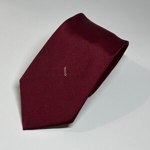 Botany 500 Necktie Mens OS Burgundy Silk Blend Made in USA Logo Tie 2.75 In Wide
